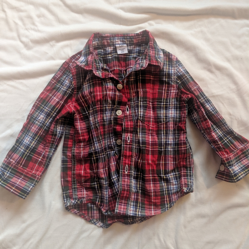 12-18 mon boy GAP plaid shirt